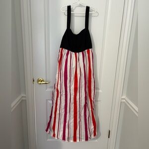 Kate Spade Black and red-Striped tie-back Dress size L